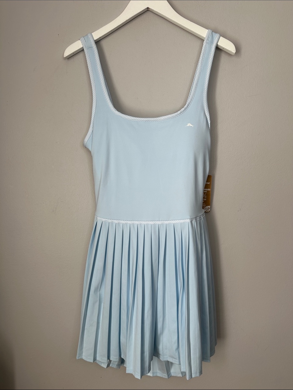 Tommy Bahama Light Blue Pleated athletic Dress size M NWT